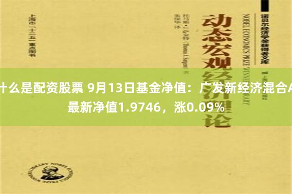 什么是配资股票 9月13日基金净值：广发新经济混合A最新净值1.9746，涨0.09%