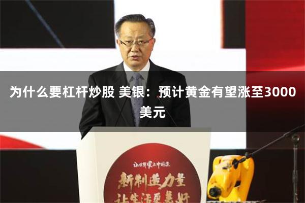 为什么要杠杆炒股 美银：预计黄金有望涨至3000美元