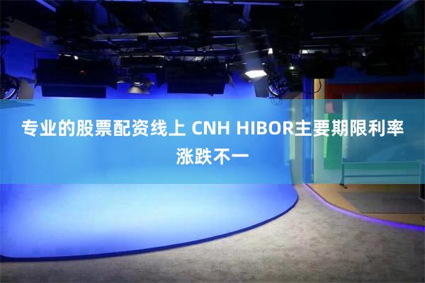 专业的股票配资线上 CNH HIBOR主要期限利率涨跌不一