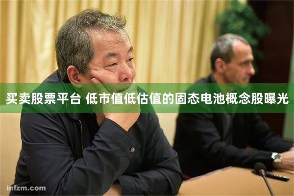 买卖股票平台 低市值低估值的固态电池概念股曝光