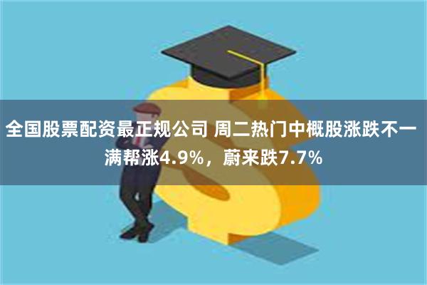 全国股票配资最正规公司 周二热门中概股涨跌不一 满帮涨4.9%，蔚来跌7.7%
