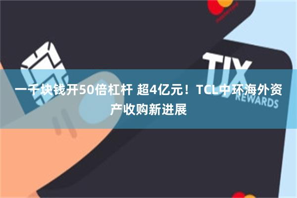 一千块钱开50倍杠杆 超4亿元！TCL中环海外资产收购新进展
