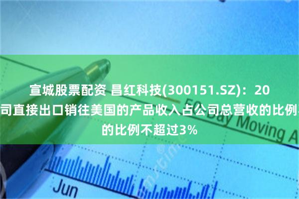 宣城股票配资 昌红科技(300151.SZ)：2024年度公司直接出口销往美国的产品收入占公司总营收的比例不超过3%