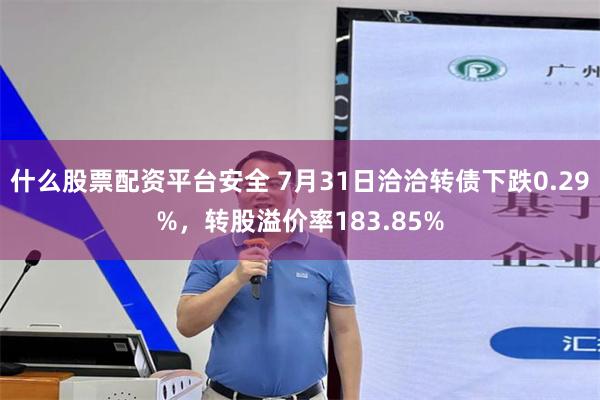 什么股票配资平台安全 7月31日洽洽转债下跌0.29%，转股溢价率183.85%