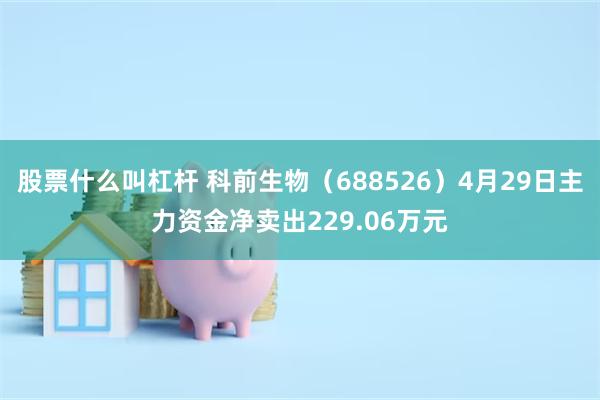 股票什么叫杠杆 科前生物（688526）4月29日主力资金净卖出229.06万元